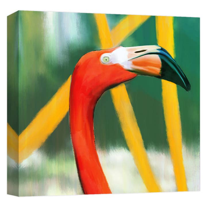 Flamingo Sight Décoration murale sur toile 22 x 22 po pour la vente par PTM Images