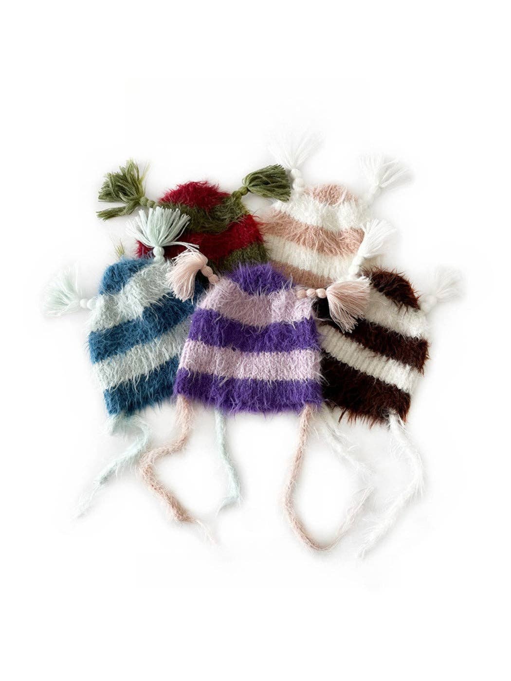 Funkyrel® Atzbranding Limited - Vendita all'ingrosso Berretto - Donna - Haila - Carino Berretto a Maglia a Righe con Treccine10