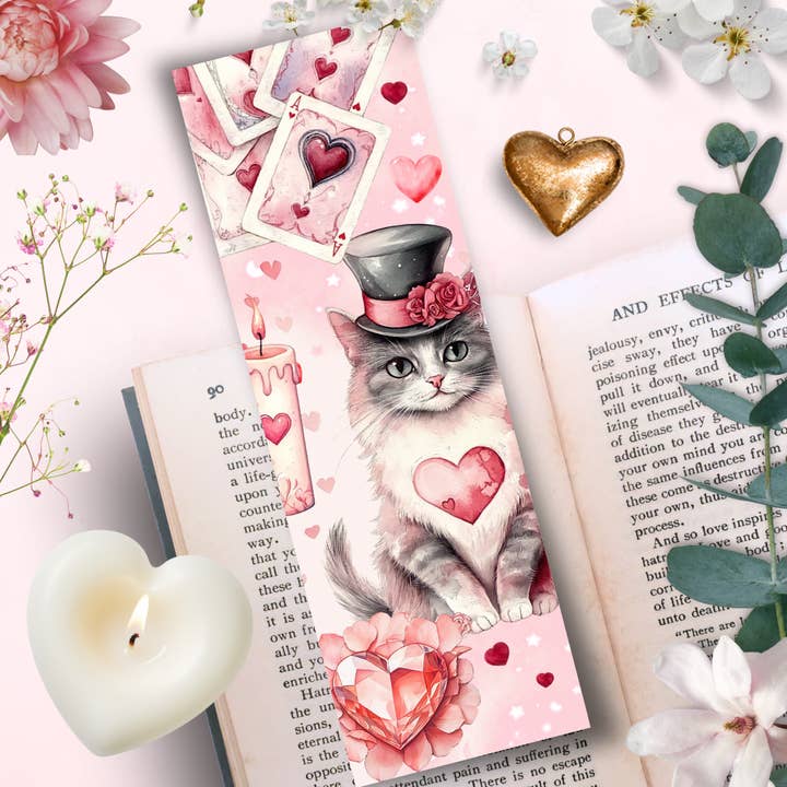 Bookmark Reading Marker the Loving Cat for wholesale by Les Moonettes