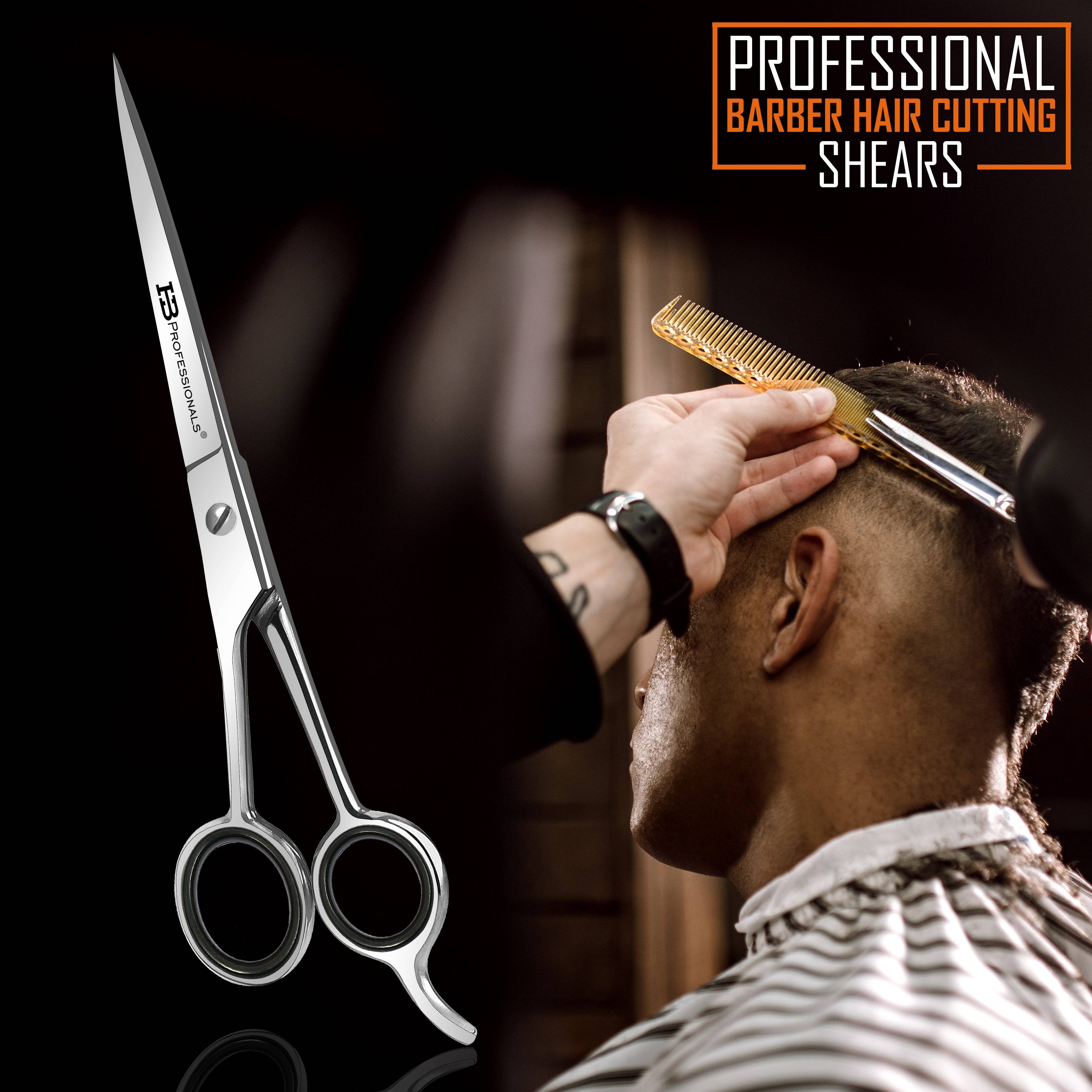 Silver Hair Cutting And Hair Dressing Shears - 7.5 Inches - Premium Stainless Steel Scissors - Razor Edge Sharp Blades - For Salons, Professional Barbers, Men & Women, Kids, Pets (Silver) for wholesale on Faire4