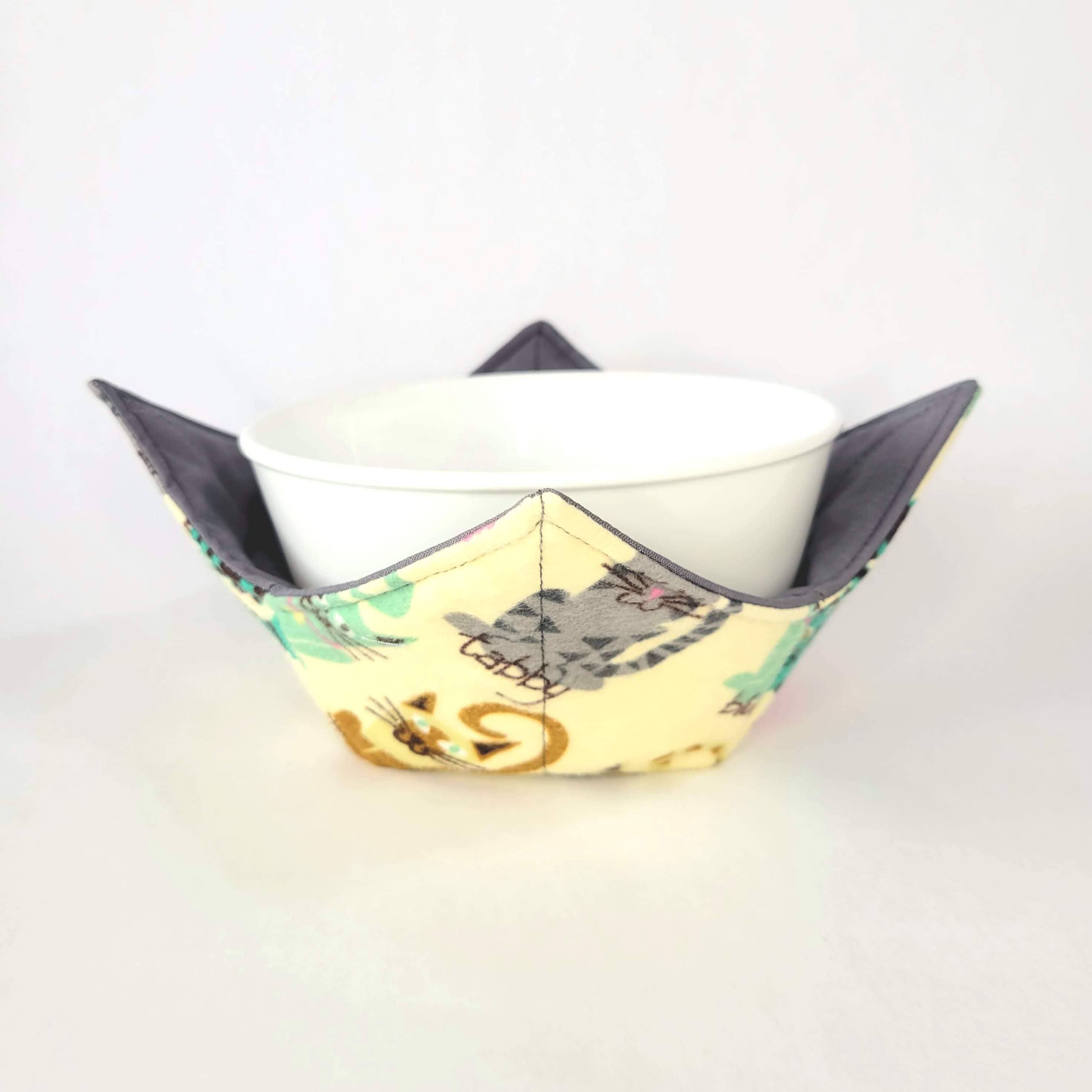 Burpie Bibs Boutique - Wholesale Oven Mitt/Pot Holder - Cat Bowl Cozy | Flower Cat Kitten Hot Pad | Padded Holder10