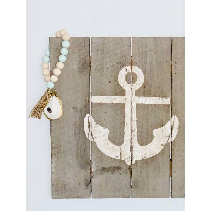 The Gilded Shell - Wholesale Decorative Tassel/Wall Drop - The Lagoon - Boho White - Hospitality Beads with Oyster2