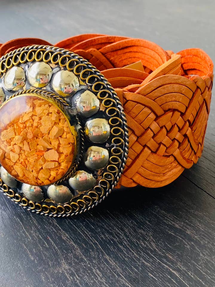 Ceintures tissées orange # LG pour la vente par 1 Hide Bags