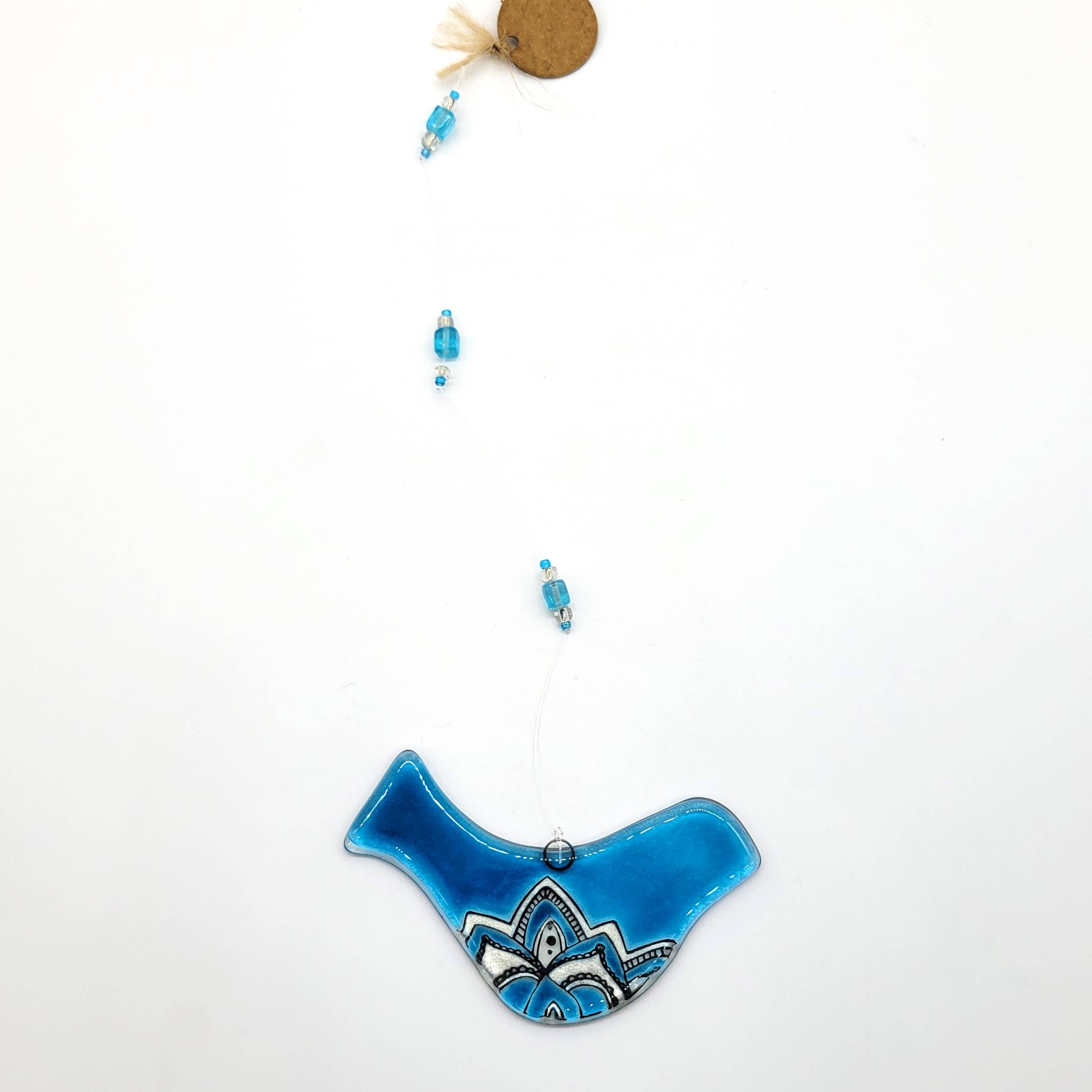 Eclectic Woodchuck – wholesale Suncatcher – Fused Glass Blue Bird Suncatcher3