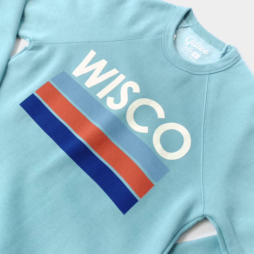 Giltee - Venta al por mayor Sudadera estampada - Unisex - Cuello redondo unisex de The Pillars Azul Wisco1