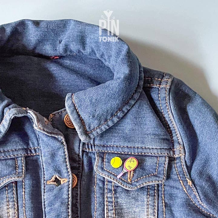 PinTonik - Wholesale Lapel Pin/Button - Tennis Lapel Pins - Neon Racket & Ball Pin Set3