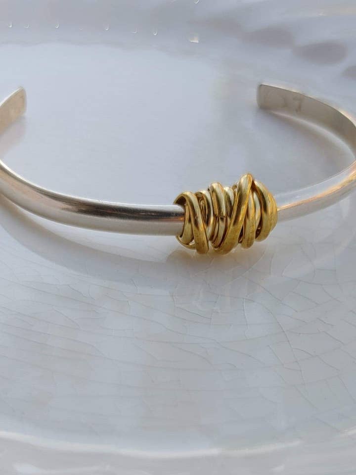 5x2 Nugold Twist/ Sterling Silver Bracelet for wholesale by Christina & Co.