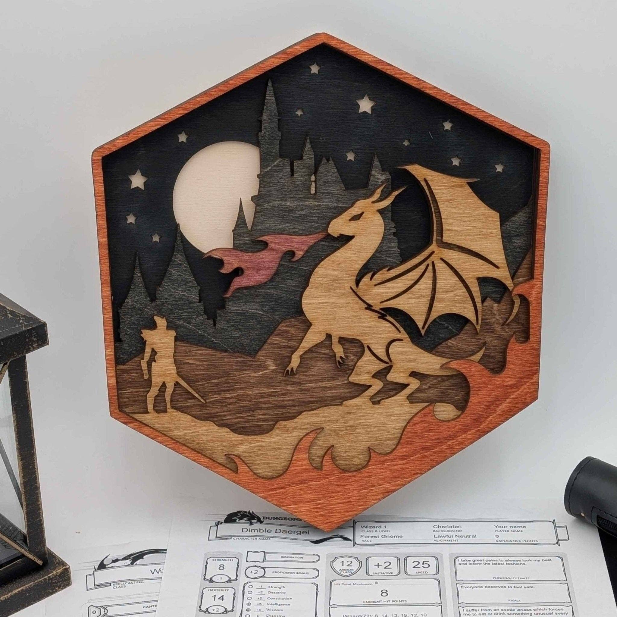 EBONWOOD - Wholesale Wall Accent - Dragon's Tale: D20 Wooden Wall Art4