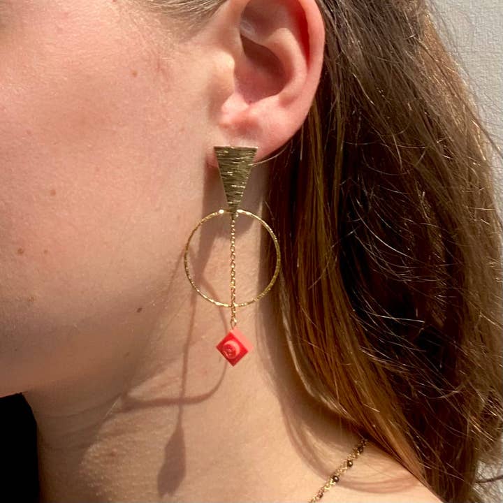 Brique d'Oreille - Vente Boucles d'oreilles pendantes - Boucles d'oreilles ethniques dorées - Les Voyageuses14