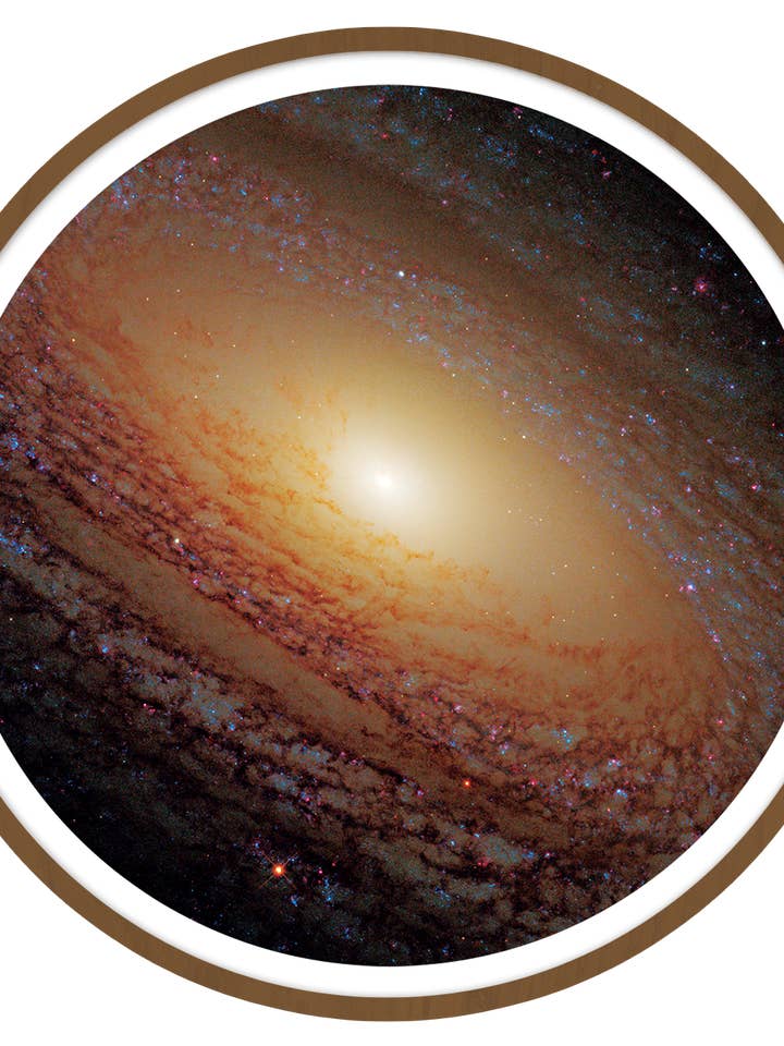 Flocculente Galaxy framed round wooden frame by Gonz.Art for wholesale by Gonz.Art