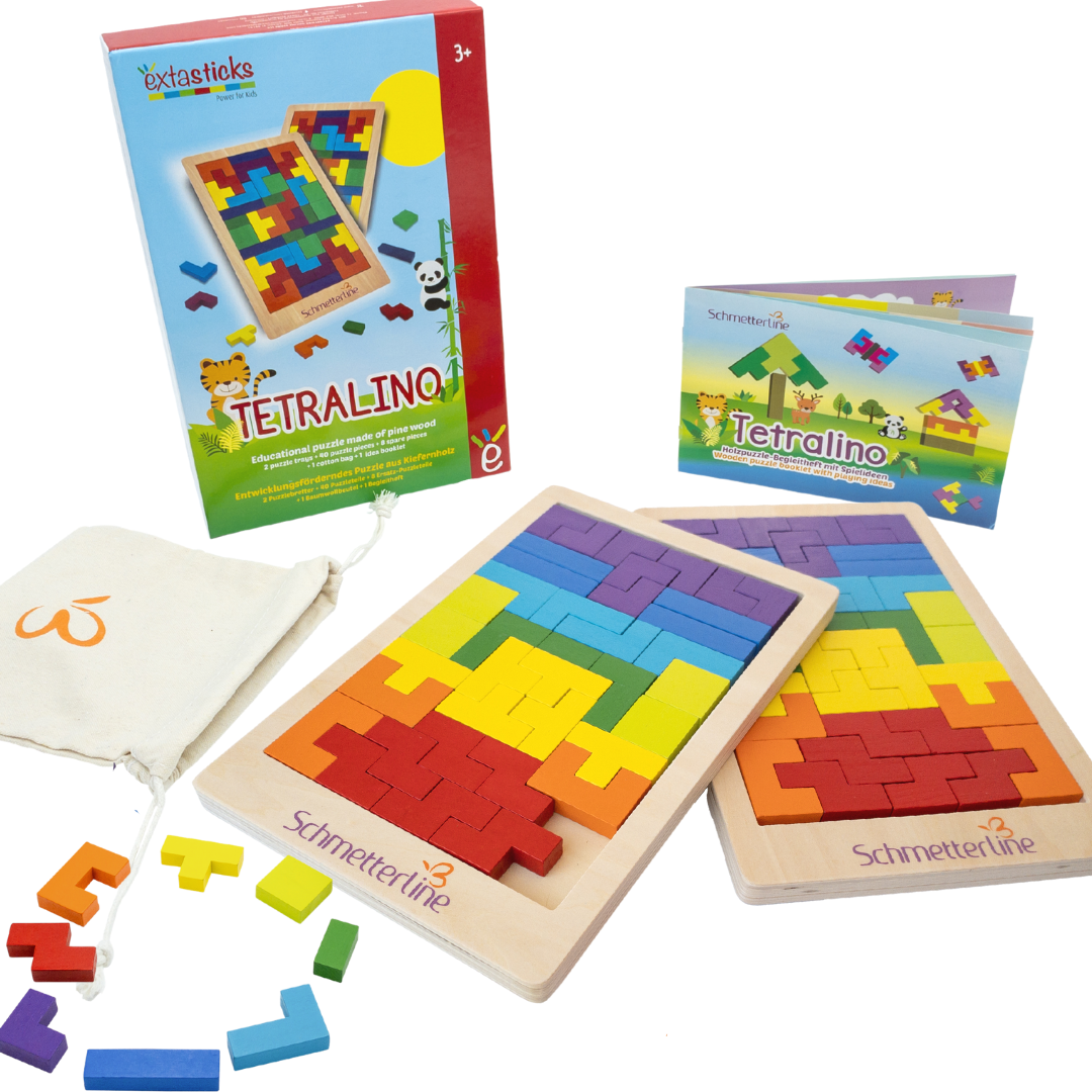EXTASTICKS - Vendita all'ingrosso Puzzle - Bambini - Puzzle in legno Tetris Montessori, gioco STEM per allenare il cervello15