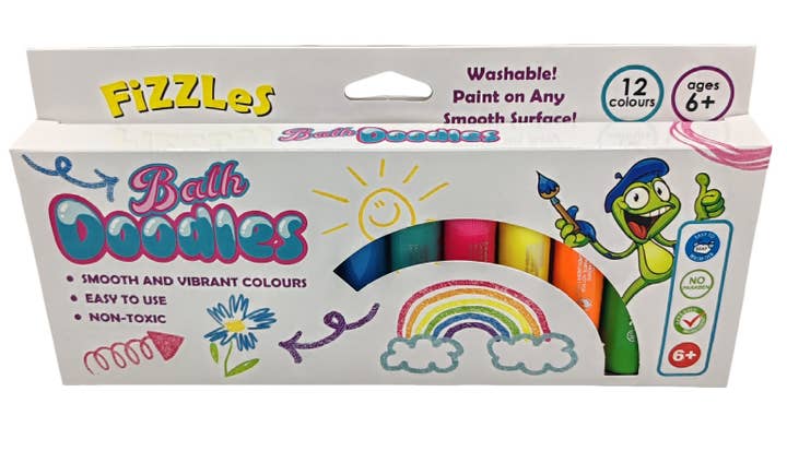 Afri-Imports - Wholesale Crayons - Kids & Baby - FiZZLeS Bath Doodles - Bath Washable Paint - 12 Colors0