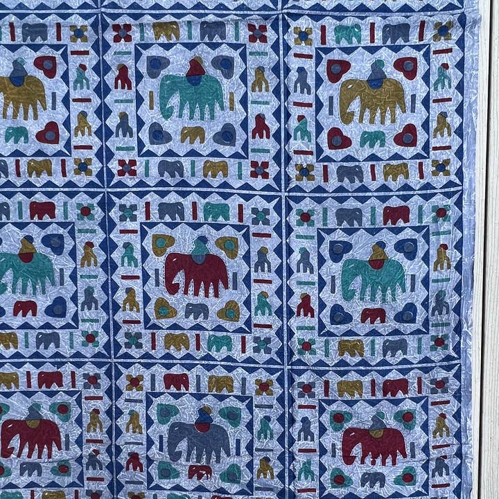Lungta Imports - Wholesale Tapestry/Textile - Indian Tribal Elephants Tapestry Wall Decor Beach Throw1