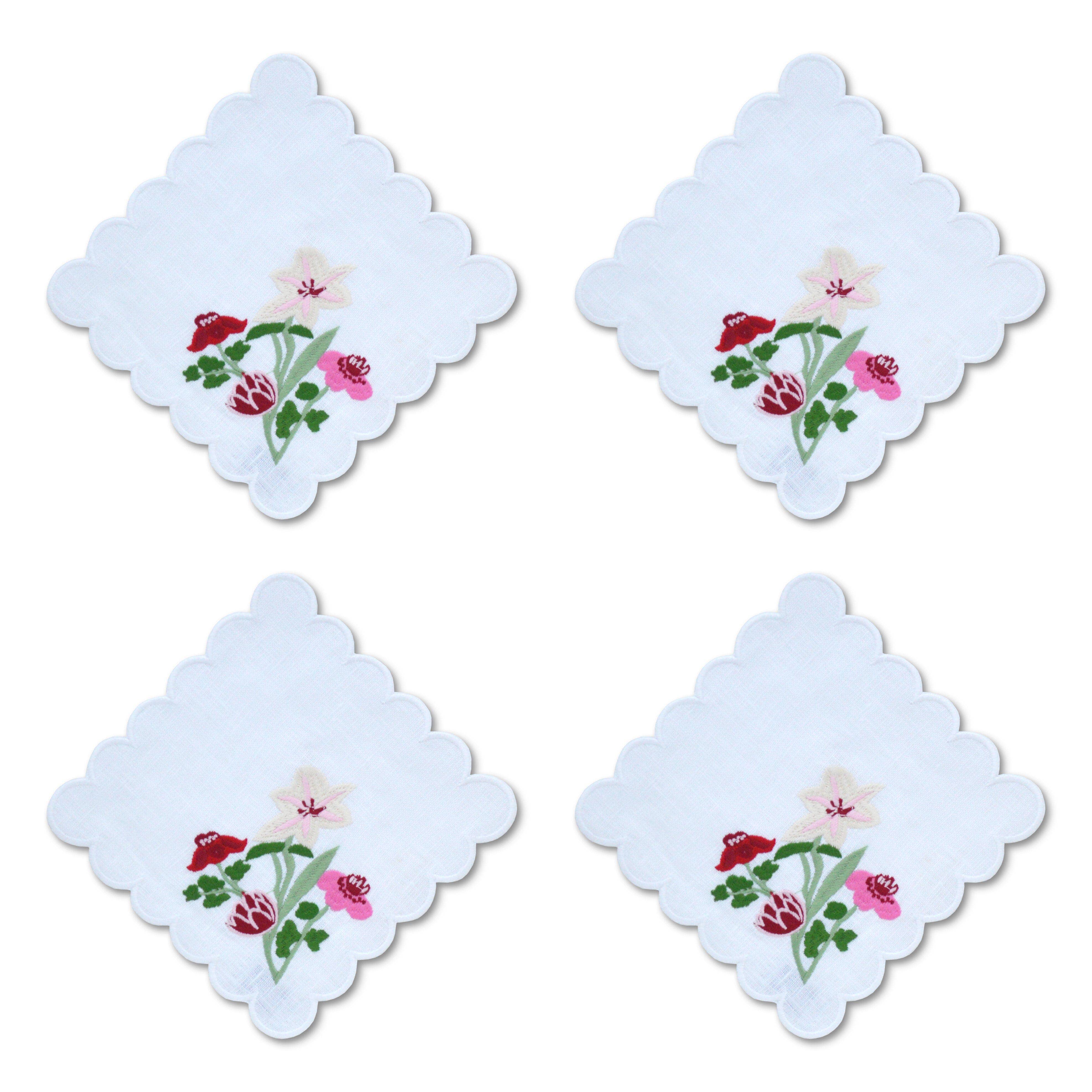 Chefanie - Wholesale Dinner & Cloth Napkin - Scalloped Flower Cocktail Napkins (4)1