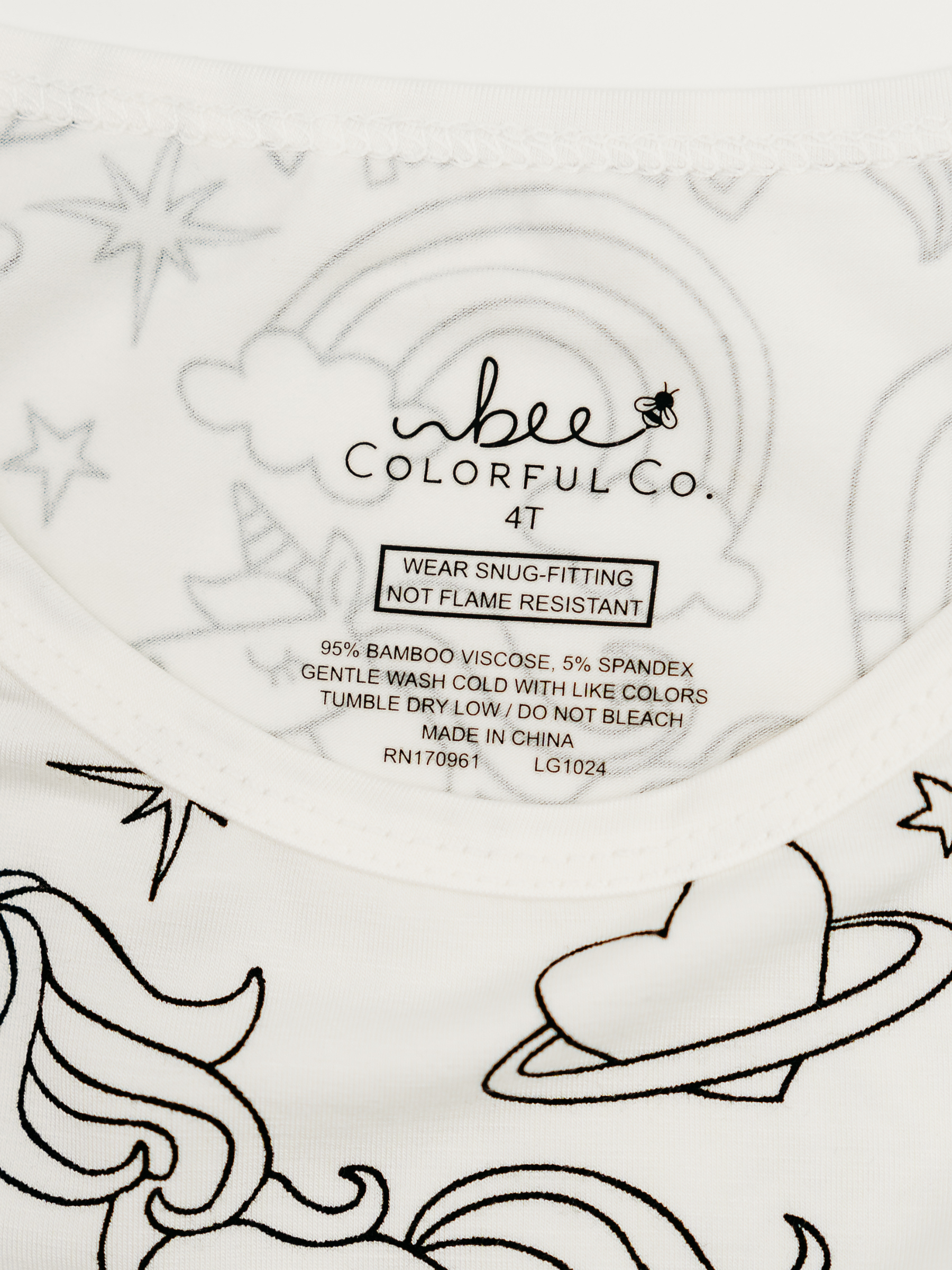 Bee Colorful Co. - Wholesale Sleepwear Set - Kids - Unicorn Coloring Pajamas 2 piece set made from Bamboo5