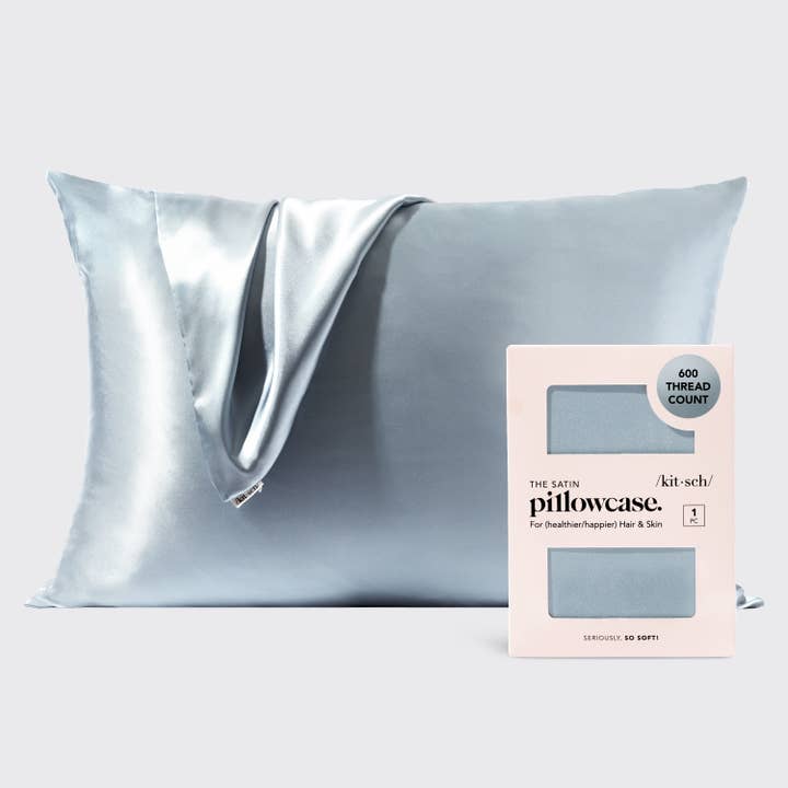 KITSCH - Wholesale Bedding Pillowcase/Sham - Standard Satin Pillowcase - Haze Blue