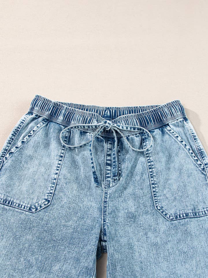 Myosotis Pantalon en jean Myosotis Mineral Wash avec cordon de serrage et taille ample en vente sur Faire