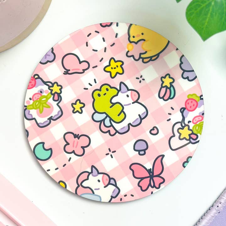 Fairy Friends Cork Glossy Coaster for Drinkware for wholesale by Peaches and Bees.