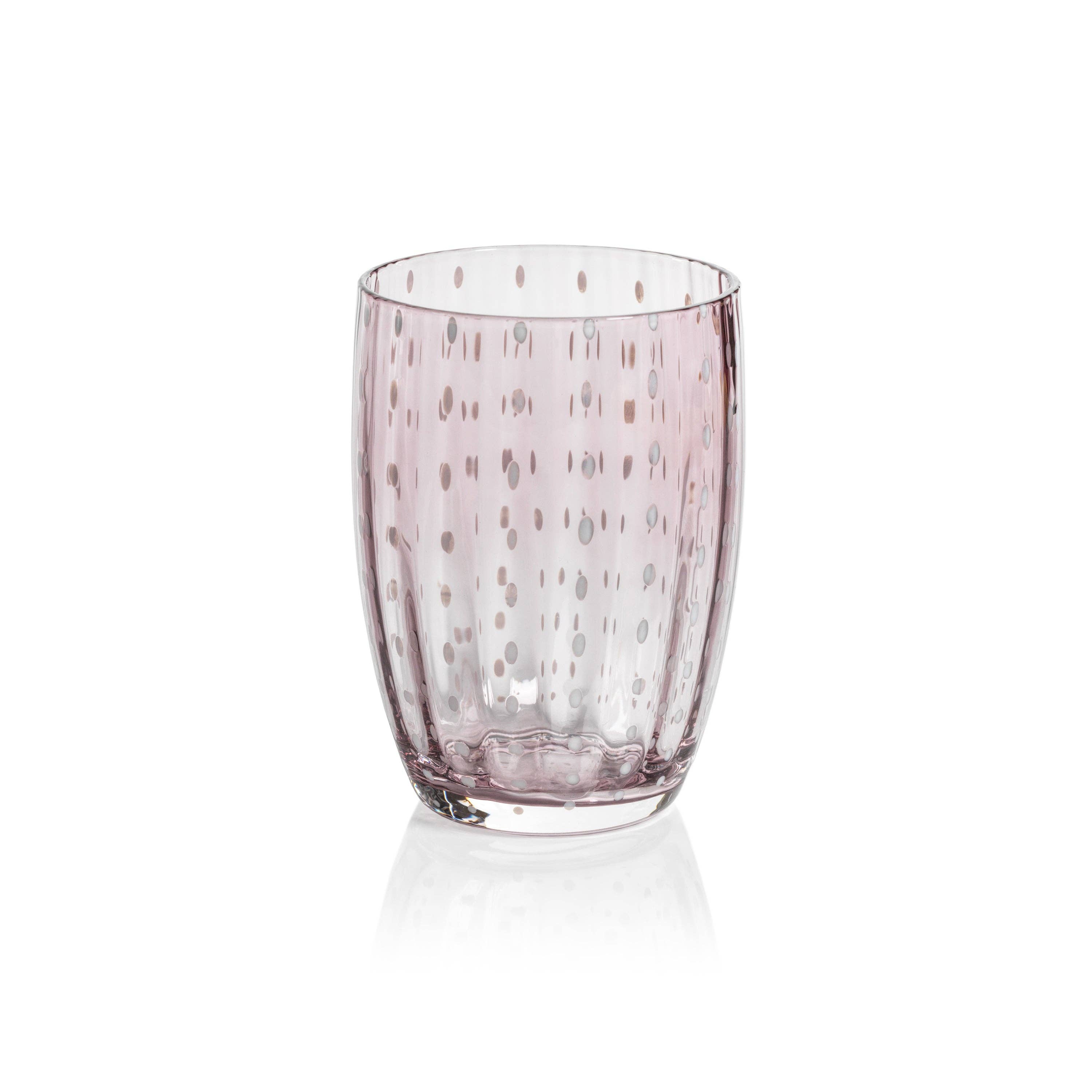 Zodax – wholesale Cocktail/liquor glass – Portofino White Dot Tumbler