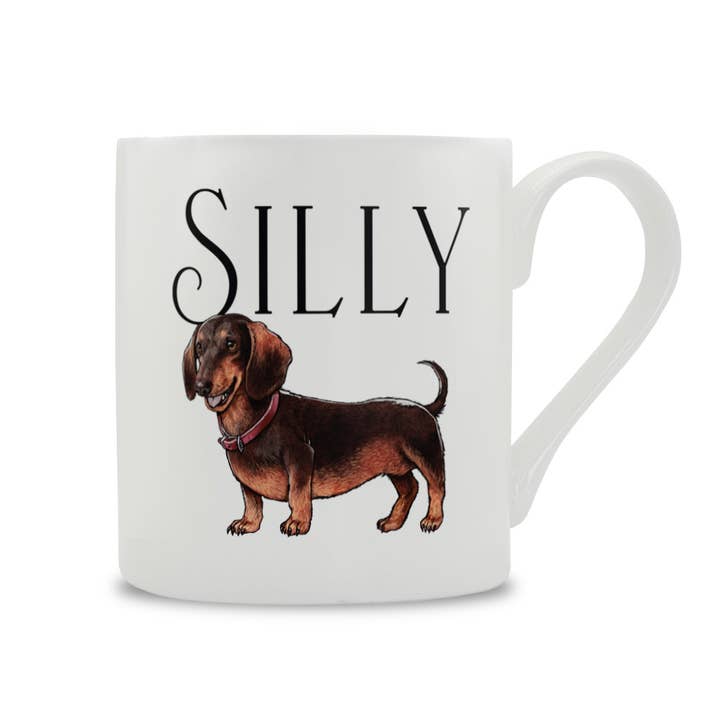 Tasse en porcelaine d'os Wild Giggles Silly Sausage pour la vente par Stubbs Mugs