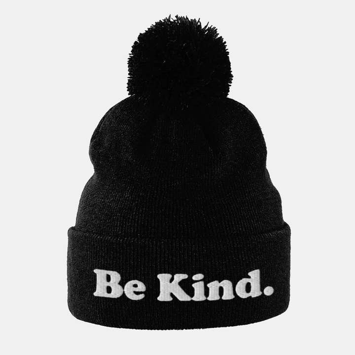 Vegan Outfitters – wholesale Beanie – Unisex – Be Kind Pom Pom Vegan Beanie, Vegan Gift