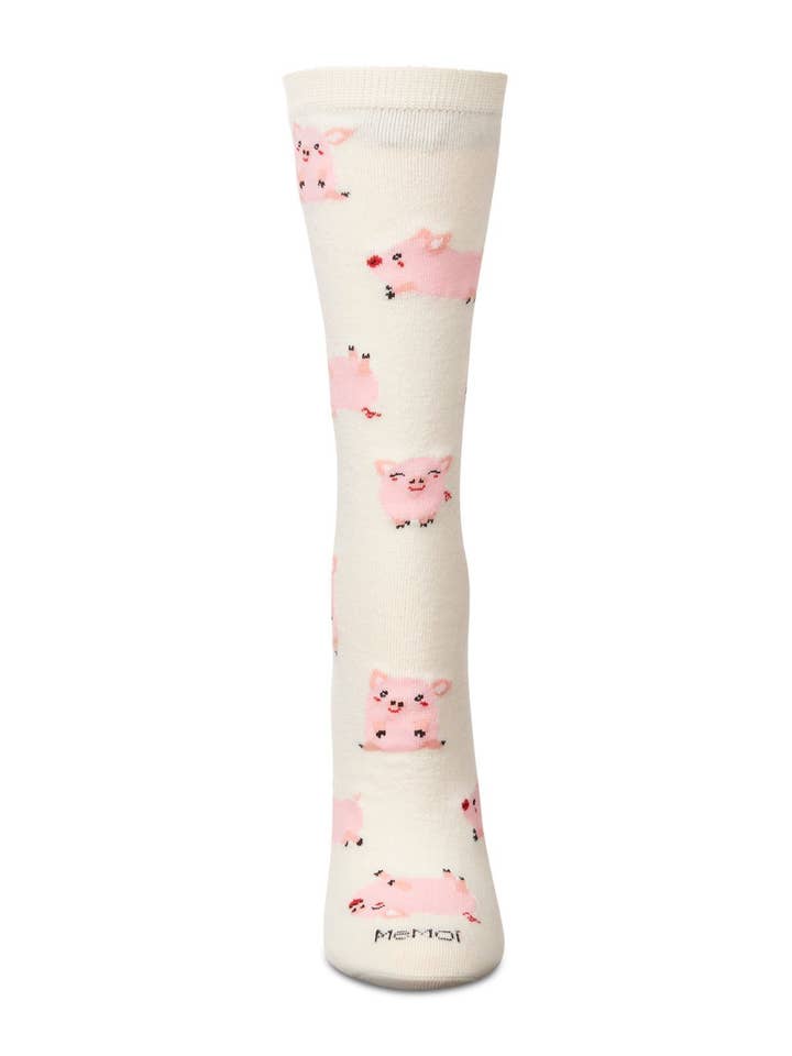 Ivory Miss You Pig Time Crew Sock for wholesale on Faire2