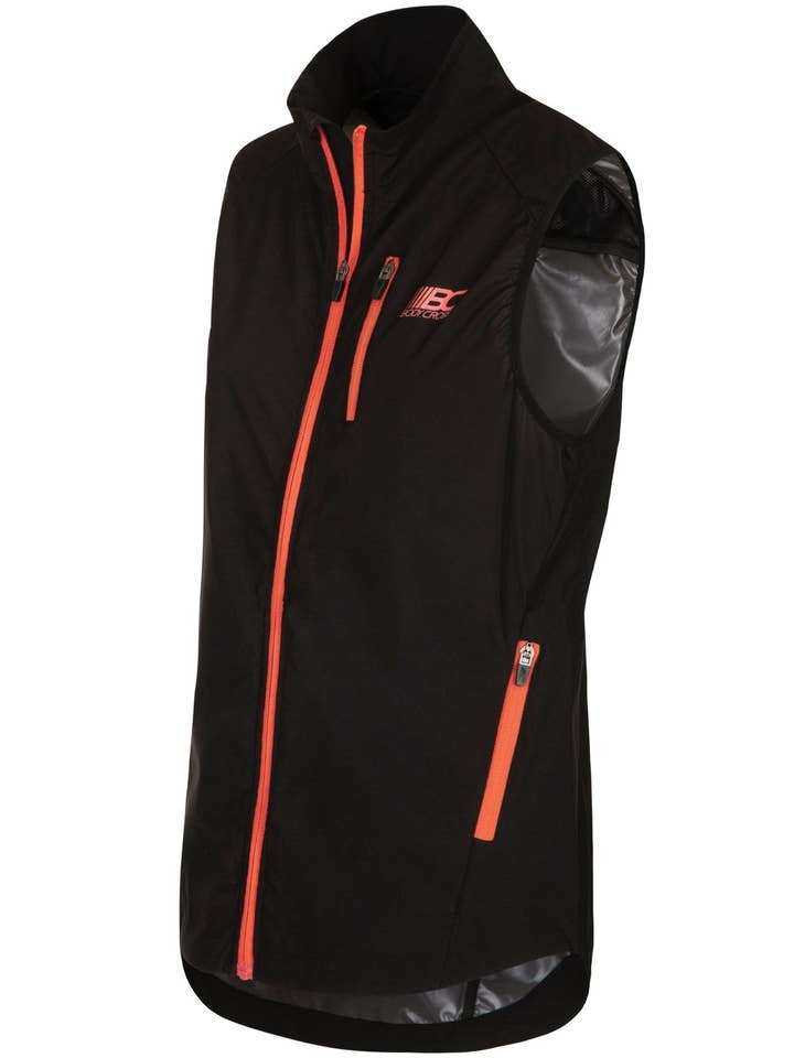 Colete corta-vento sem mangas Vicky preto por atacado de Bodycross