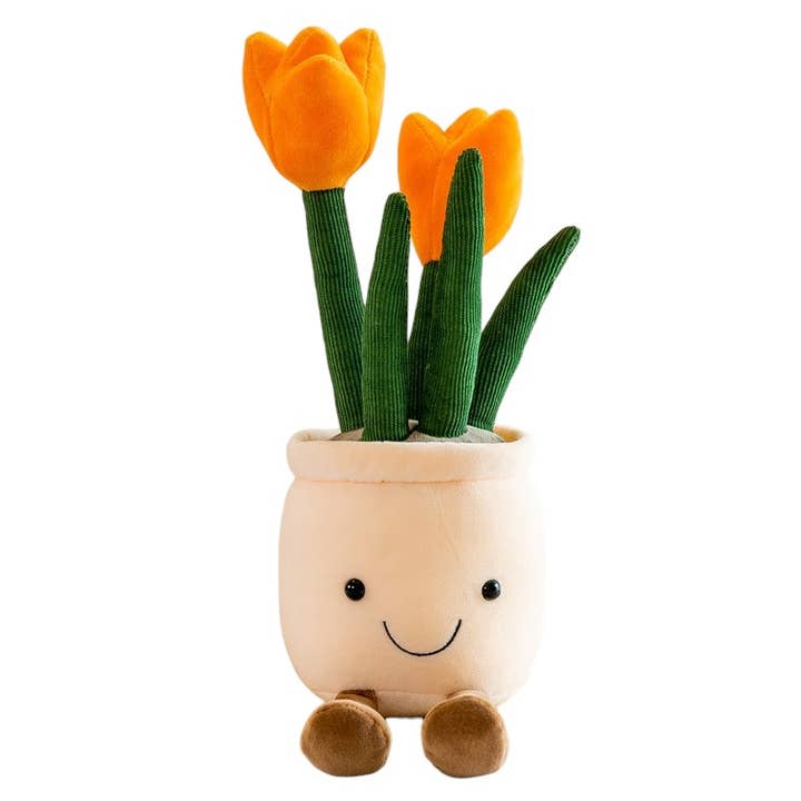 ToyalFriends - All Import Duties Covered! - Wholesale Stuffed/Plush Toy - Kids & Baby - 35cm Tulip Plush Toy | Cute Smiling Flower Pot Stuffed Doll