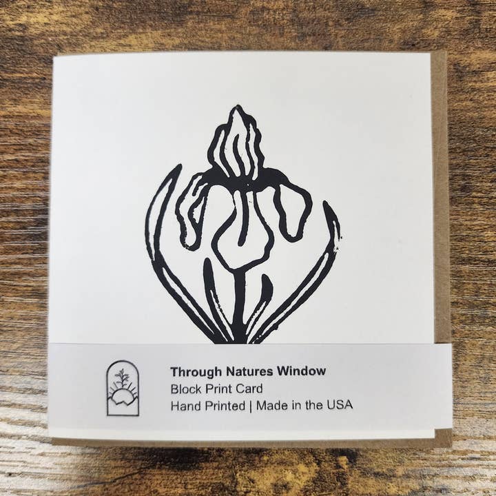 Wild Iris Small Card for wholesale by Through Natures Window