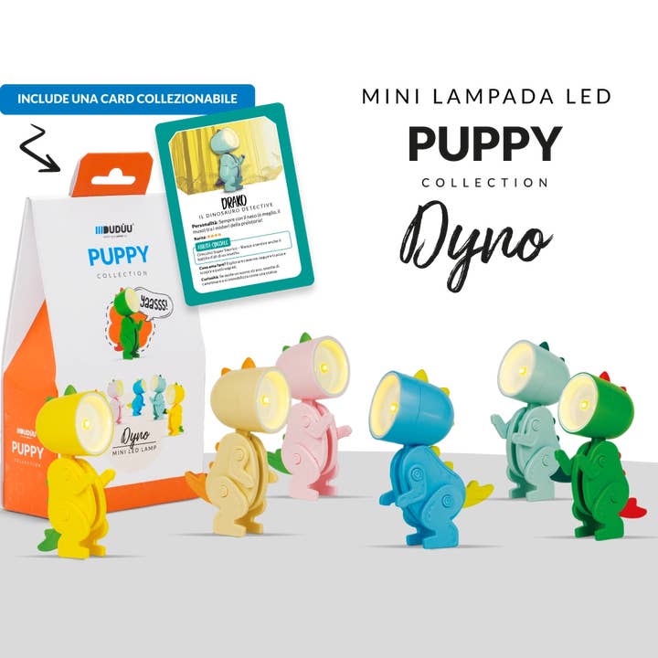 Mini Reading Lamp Puppy Collection Dinosaur by Duduu for wholesale by VIBES SRLS