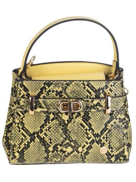 COCKTAIL AJENUZ HAND BAG P.U. YELLOW LEATHER for wholesale by Volum Bags