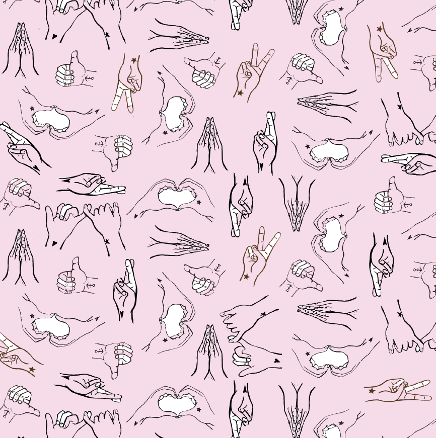 kuki – wholesale Flat wrap –  “Hands Speak” wrapping paper3