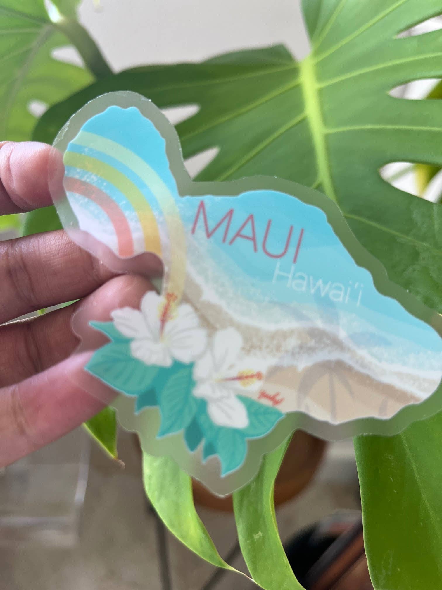 Island Stickers & More / Yuriko J. Design - Wholesale Sticker - Maui Beach Map Clear Sticker- Hawaii1