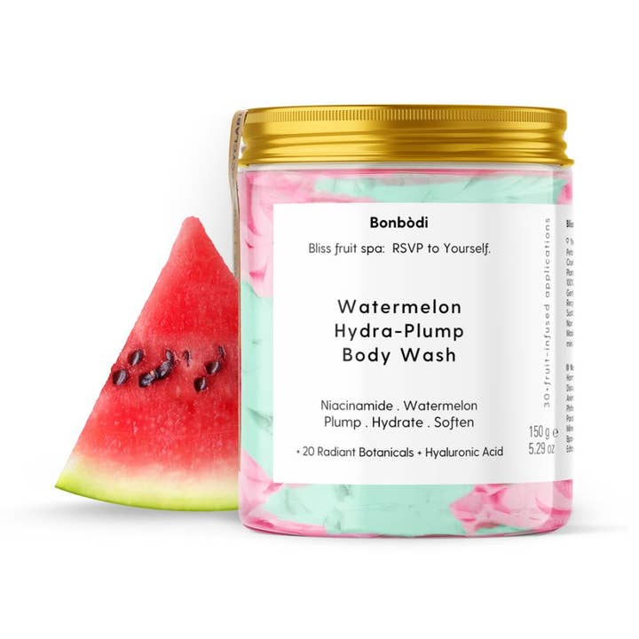 Watermelon Hydra-Plump Body Wash 🍉 for wholesale by Bonbodi | The Bonbon Factory glow-up