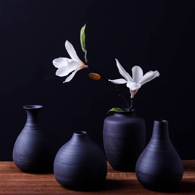 Sweet Home Deco – Vaso por atacado – Vasos Bud Cerâmicos, Vaso Floral Estilo Simples em Branco/Preto 4
