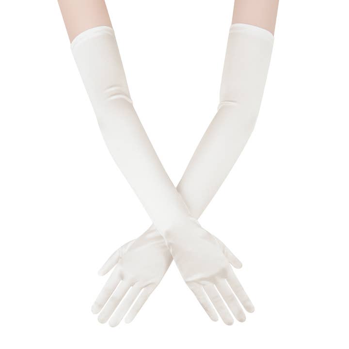 Floris Linens - Wholesale Gloves - Women's - Long Satin Wedding Bridal Gloves for Event, Party, Cosplay