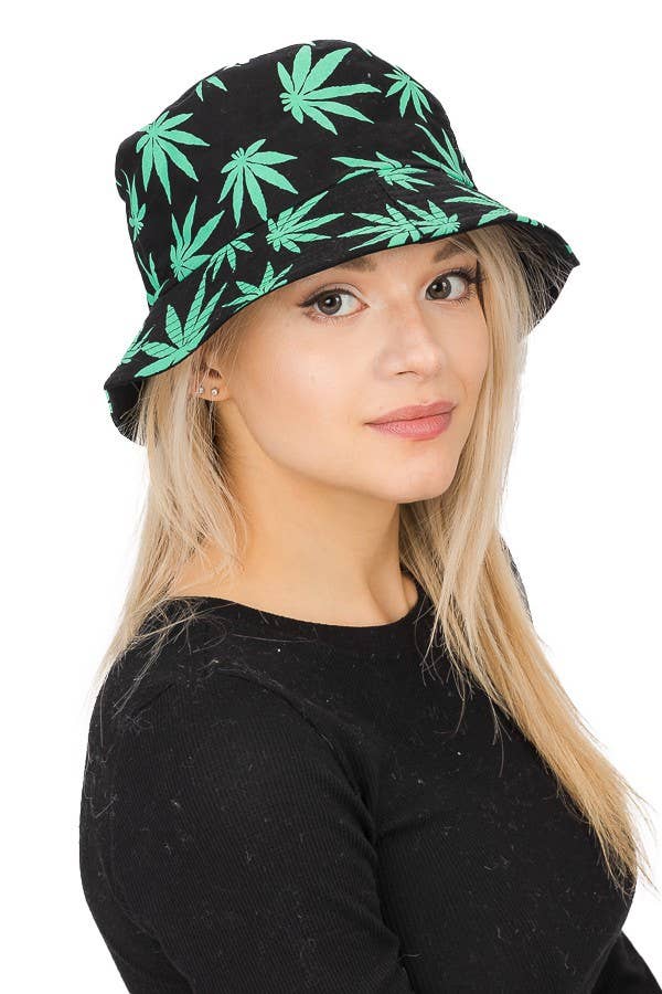 Cap Zone - Wholesale Vissershoedje - Uniseks - Bucket Hat met Weed Leaf7