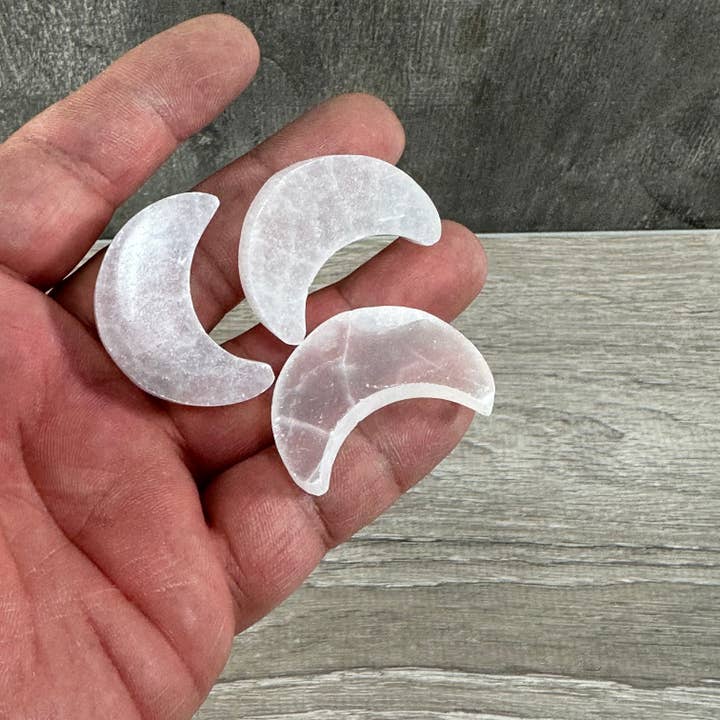 Keystone Crystals - Wholesale Spiritual Stone/Crystal - Selenite 1.5” Moon