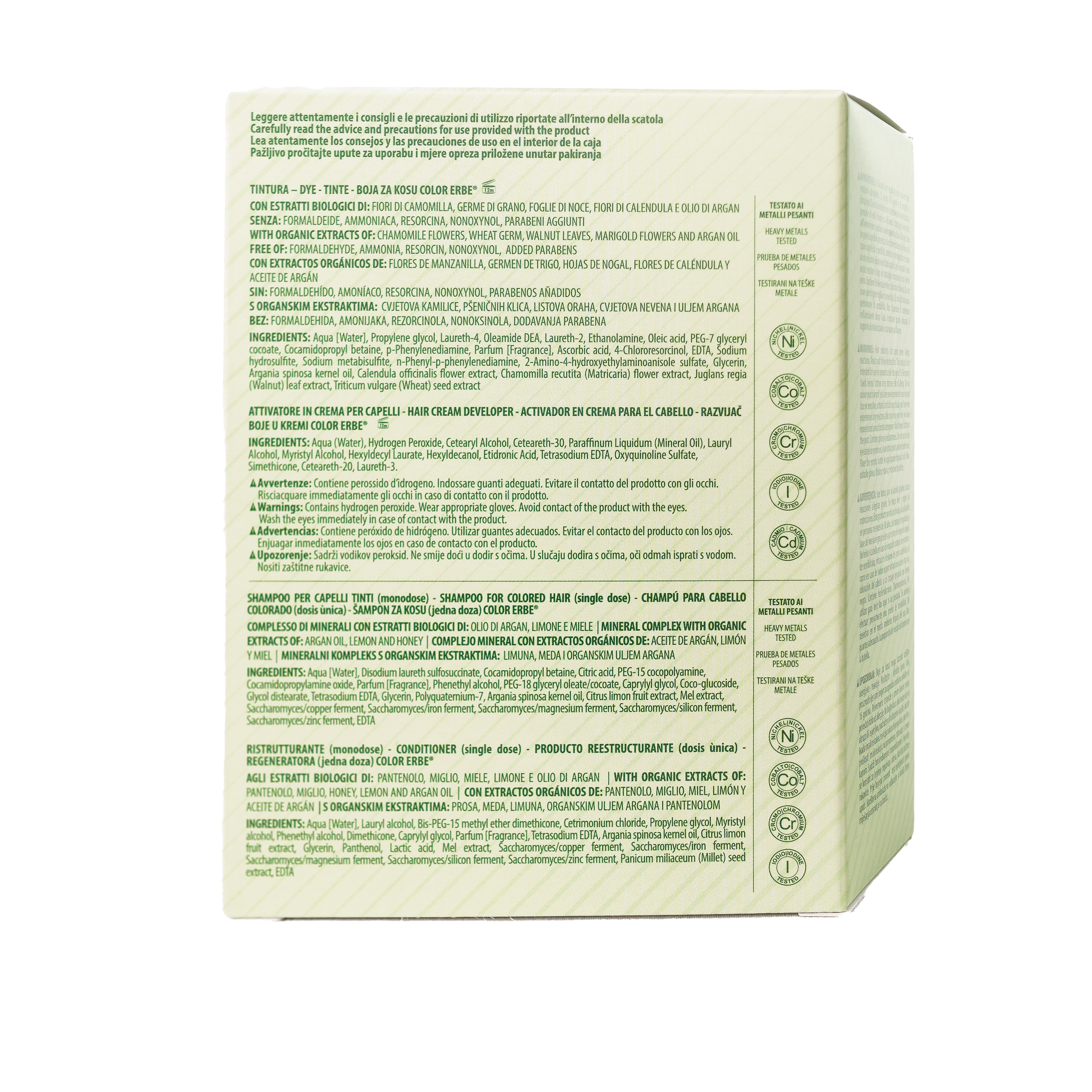 COLOR ERBE - Wholesale Hair Dye - Light Brown Organic Herbal Color Dye (5.0) - Made in Italy6