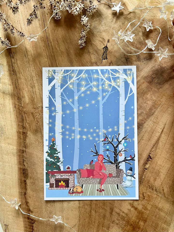 Postkort „Hyggelige lys“ for engroshandel hos Citrine Art Studio Shop