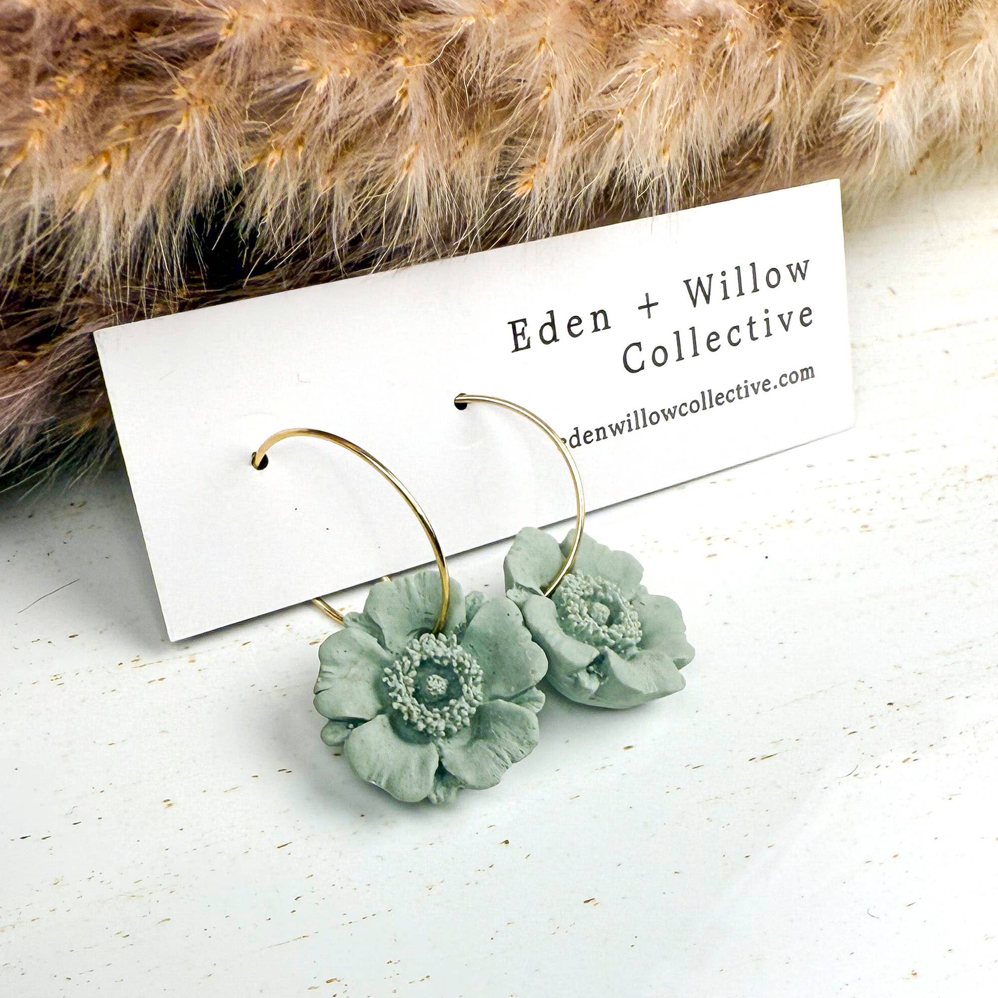 Eden + Willow Collective - Wholesale Hoop Earrings - Poppy Hoop Polymer Clay Earring, Handmade Lightweight 4
