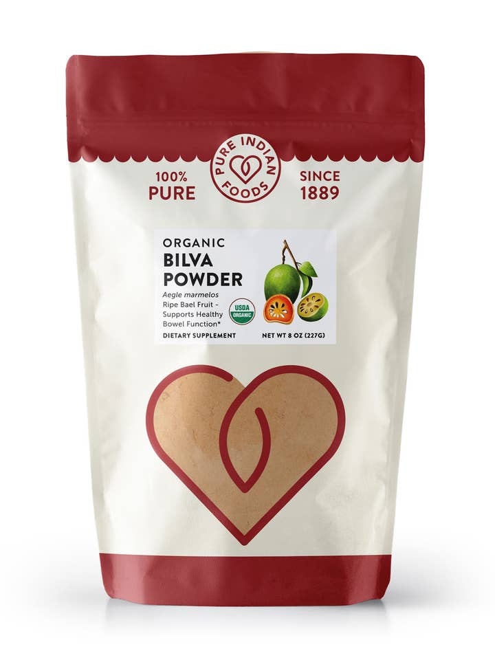 Bilva/Bael frugtpulver, certificeret økologisk - 8 oz for engroshandel hos Pure Indian Foods