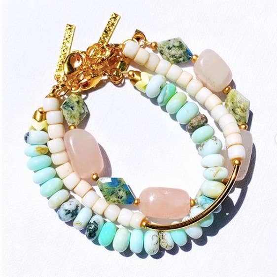 Bracelet Set- Crystal Bracelet Set- Boho Jewelry for wholesale by Etymology Jewelry