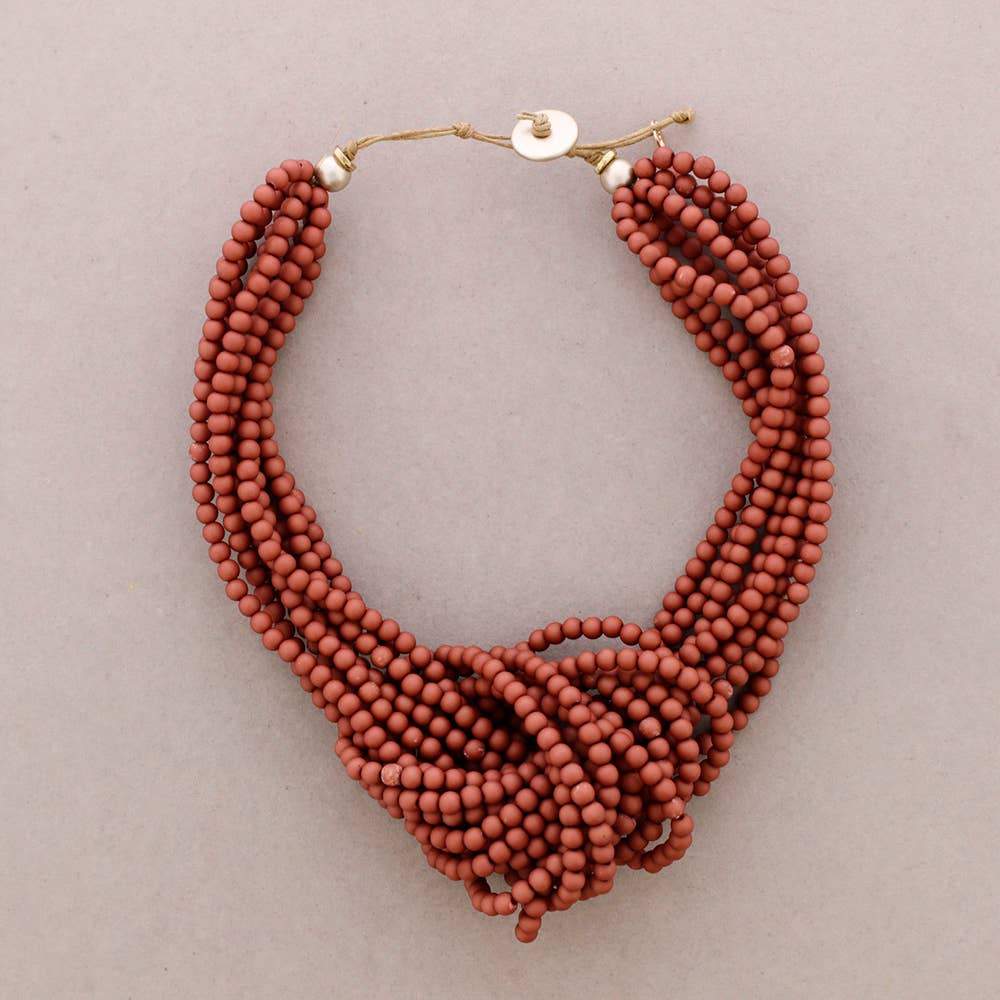 Sonata - Wholesale Beaded/Pearl Necklace - Resin Bead Knot Choker (B)6