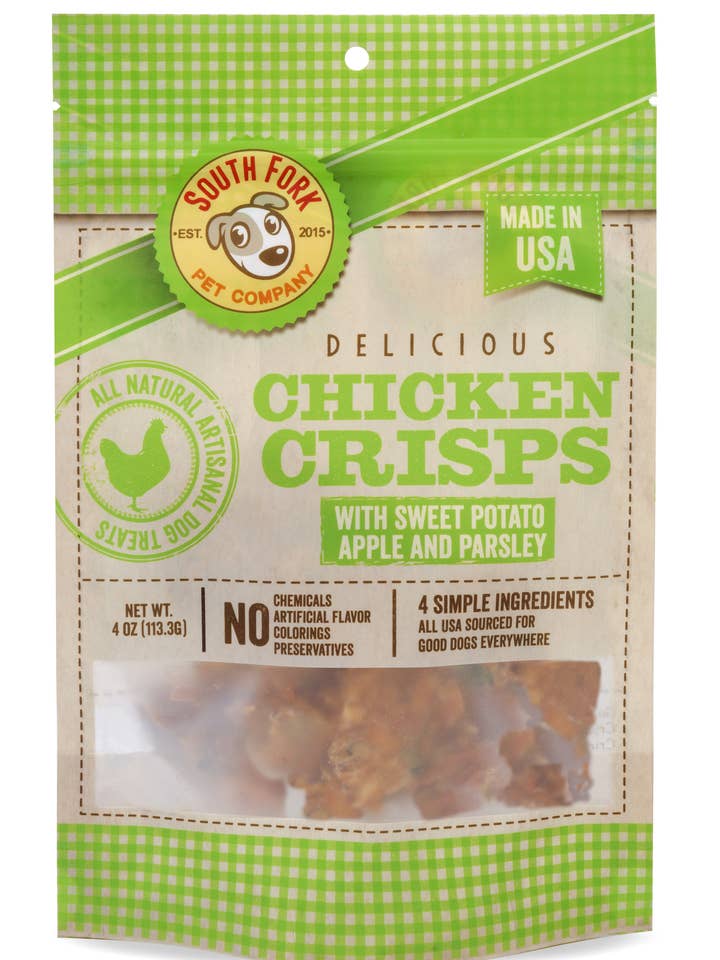 Chips de Poulet avec Patate Douce, Pomme et Persil pour la vente par South Fork Pet Co