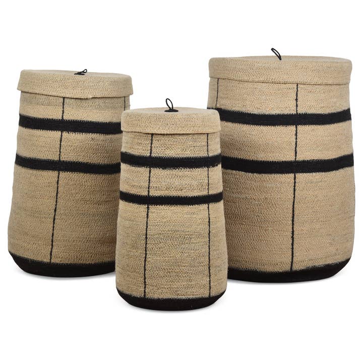 Set of 3 Natural Black Primitive Laundry Baskets and other Purchase Wholesale cestas de mimbre. Free Returns & Net 60 Terms on Faire trending on Faire.