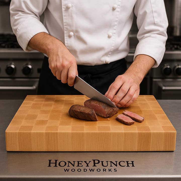 Maple End Grain Cutting Board - Handmade for wholesale by HoneyPunch Woodworks