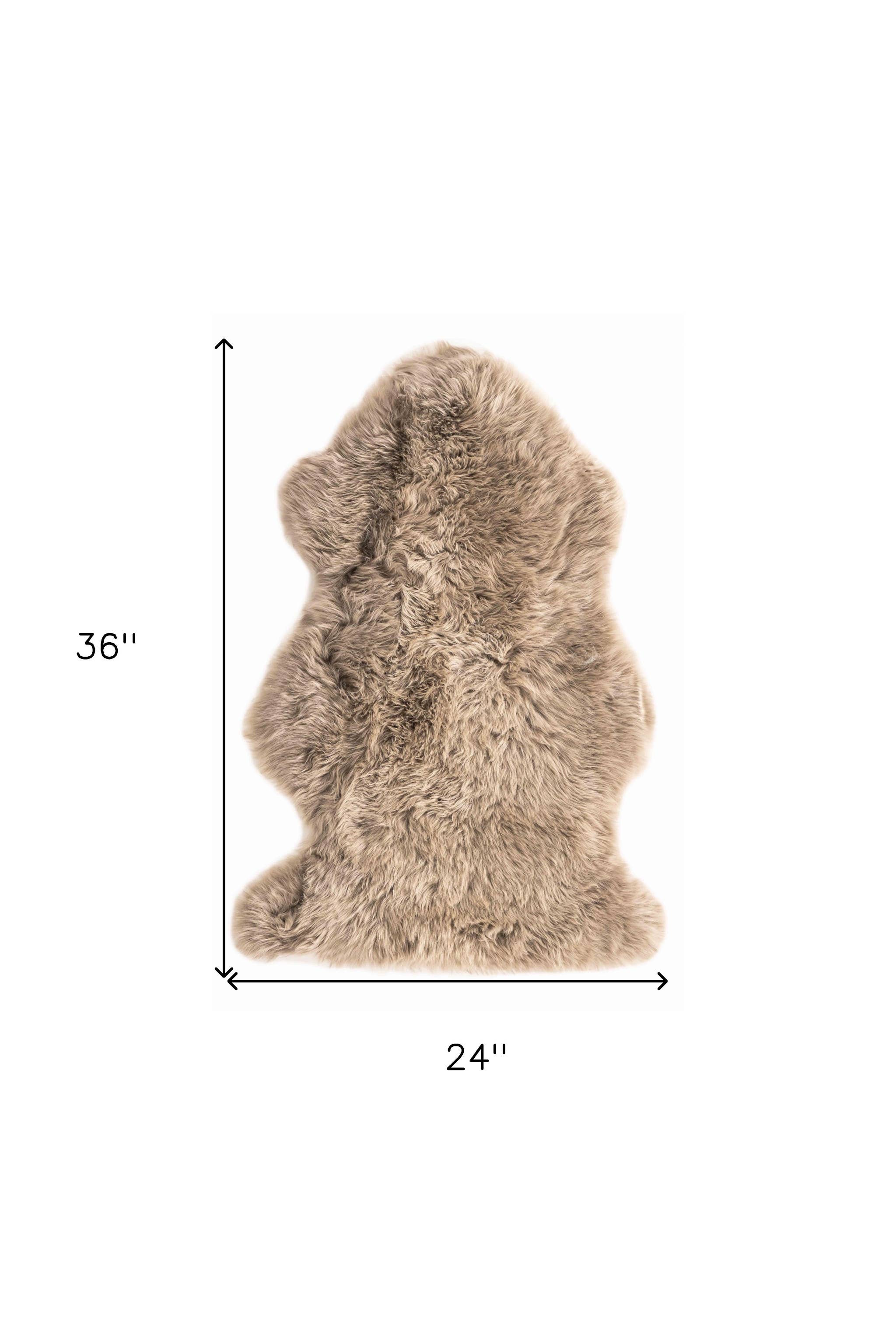 HomeRoots - Wholesale Vloerkleed - 2' X 3' Latte New Zealand natuurlijk schapenvacht tapijt2