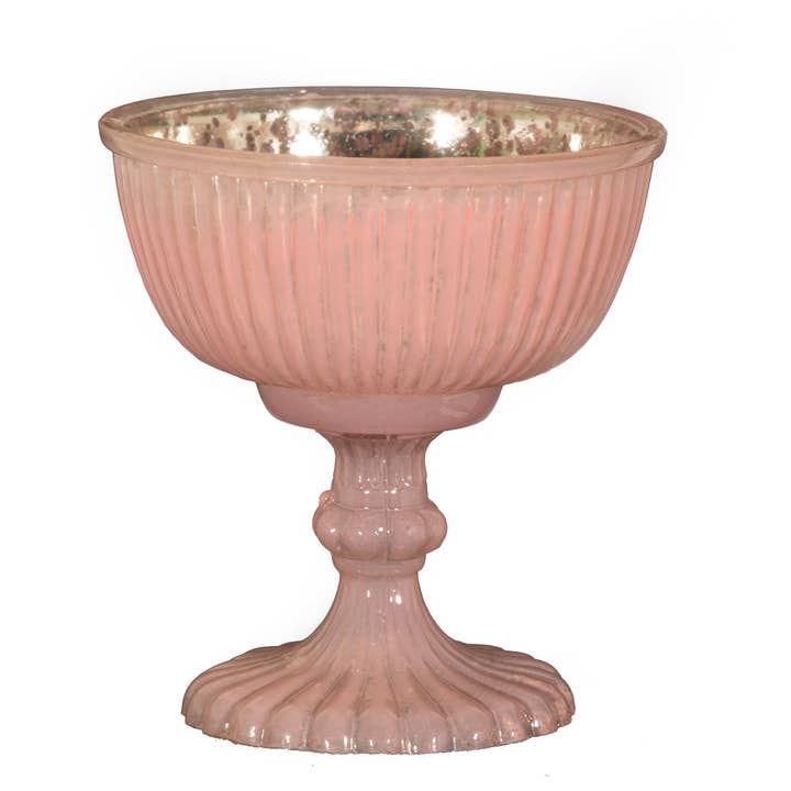 Roze Mercury glazen kom (5"Dx5"H) voor wholesale door S.N.K. Home Decor