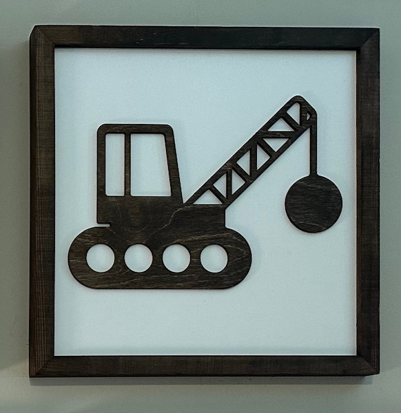 Nail and Hook Laser Cut Home Decor - Wholesale Sign - Construction Truck | 14x14 inch Wood Sign | Construction Room Decor | Construction Truck Bedroom14